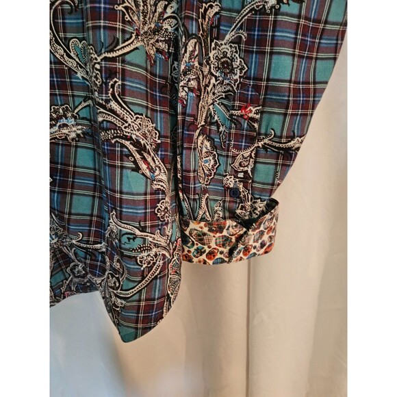 ROBERT GRAHAM Classic Fit Thrill Seeker Paisley Skulls Flip Cuff Shirt 1XLT - Picture 2 of 11